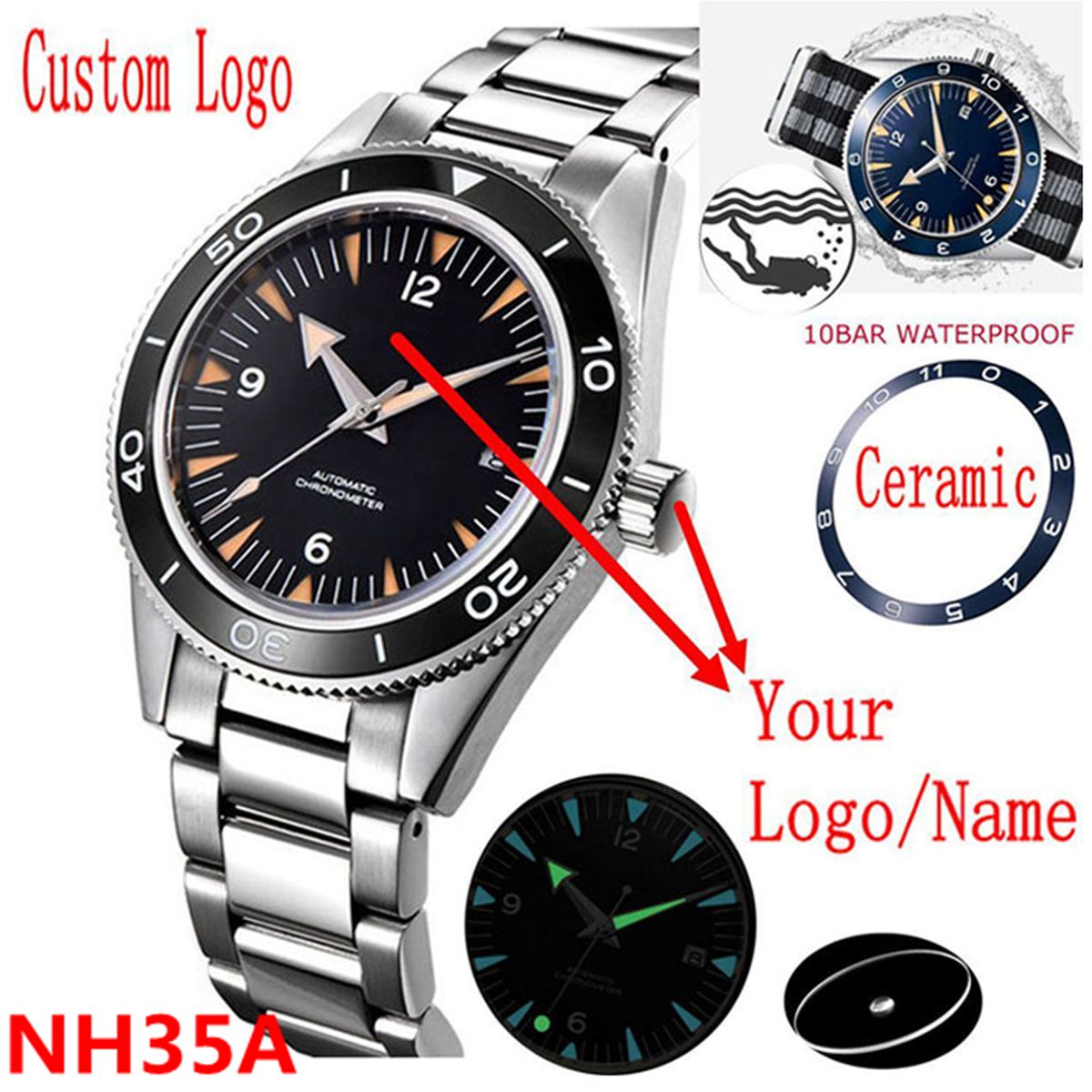 Luxury Watch Exchange - Özel Logo NH35 Hareket Izle 10bar