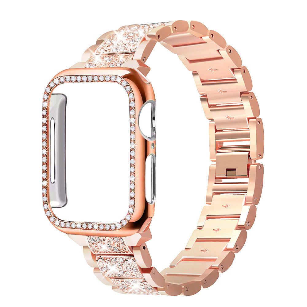 Luxury Watch Apple Bands - Kılıf + Bling kayış için Apple