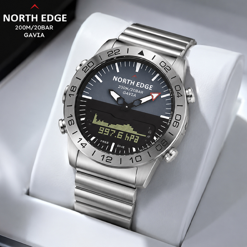 Compass Watch Luxury - NORTH EDGE Erkekler Dalış Sporları Dijital