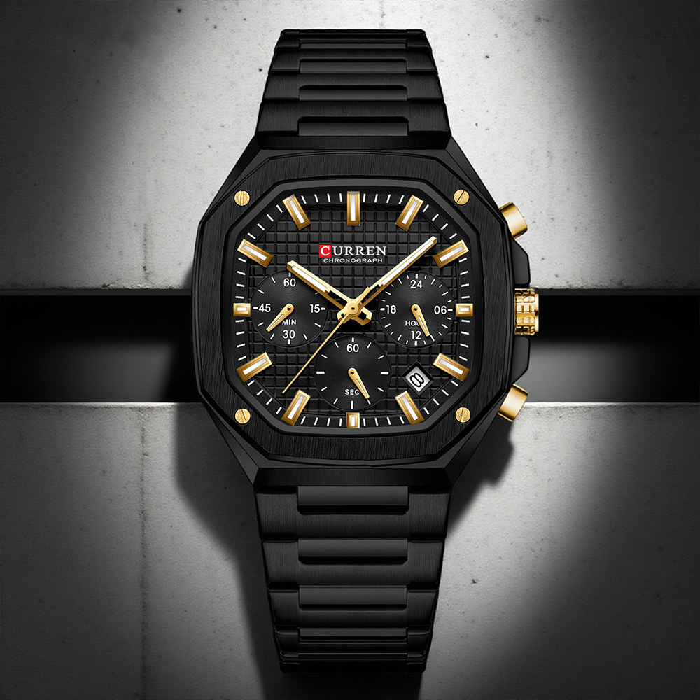 Luxury Watch Design - CURREN Lüks Kare Chrono İzle Erkekler