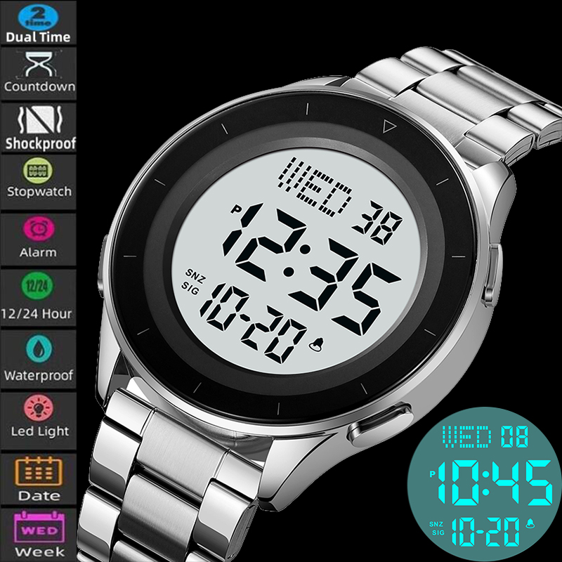 Minute Repeater Watch - Skmei İkili zaman dilimi LED dijital