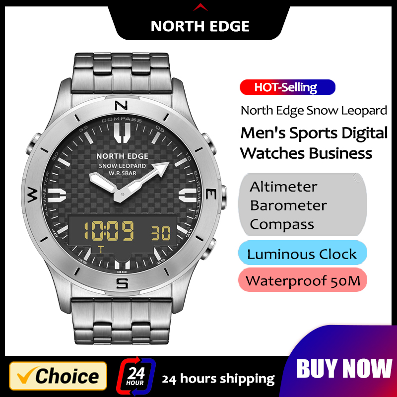 Compass Watch Luxury - NORTH EDGE erkek spor dijital saat