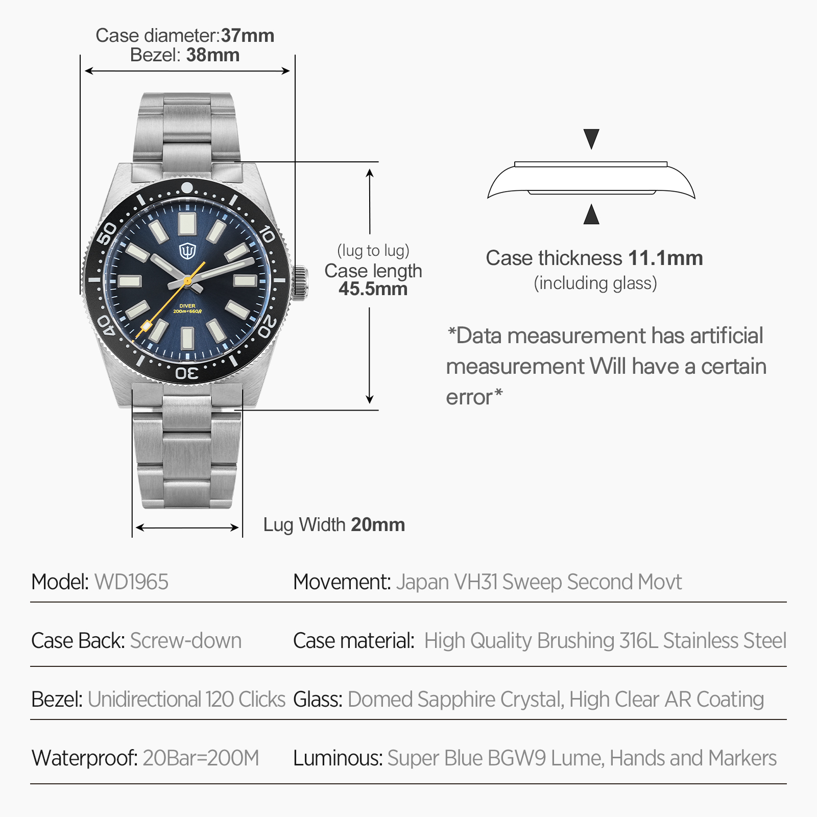 Watchdives 37Mm WD1965 V2 Erke - Luxury Watch Exchange incelemesi ve fiyatı