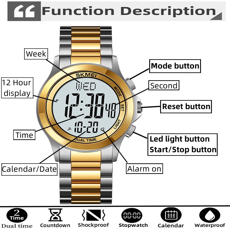 Skmei Mens Led kronograf bilez - Minute Repeater Watch incelemesi ve fiyatı