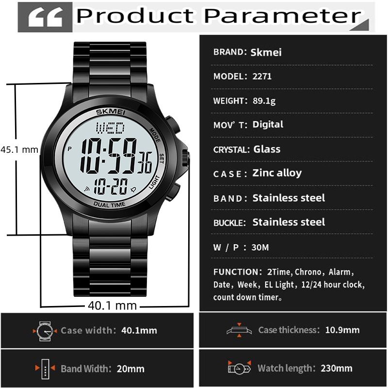 Skmei Mens Led kronograf bilez - Minute Repeater Watch incelemesi ve fiyatı