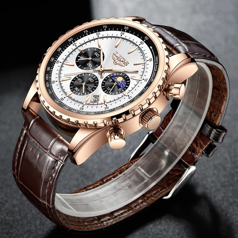 LIGE yeni Mens saatler üst mar - Luxury Watch Low Price incelemesi ve fiyatı