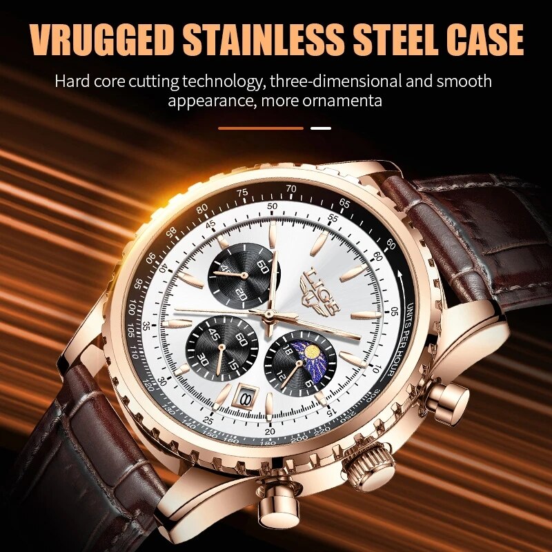 LIGE yeni Mens saatler üst mar - Luxury Watch Low Price incelemesi ve fiyatı