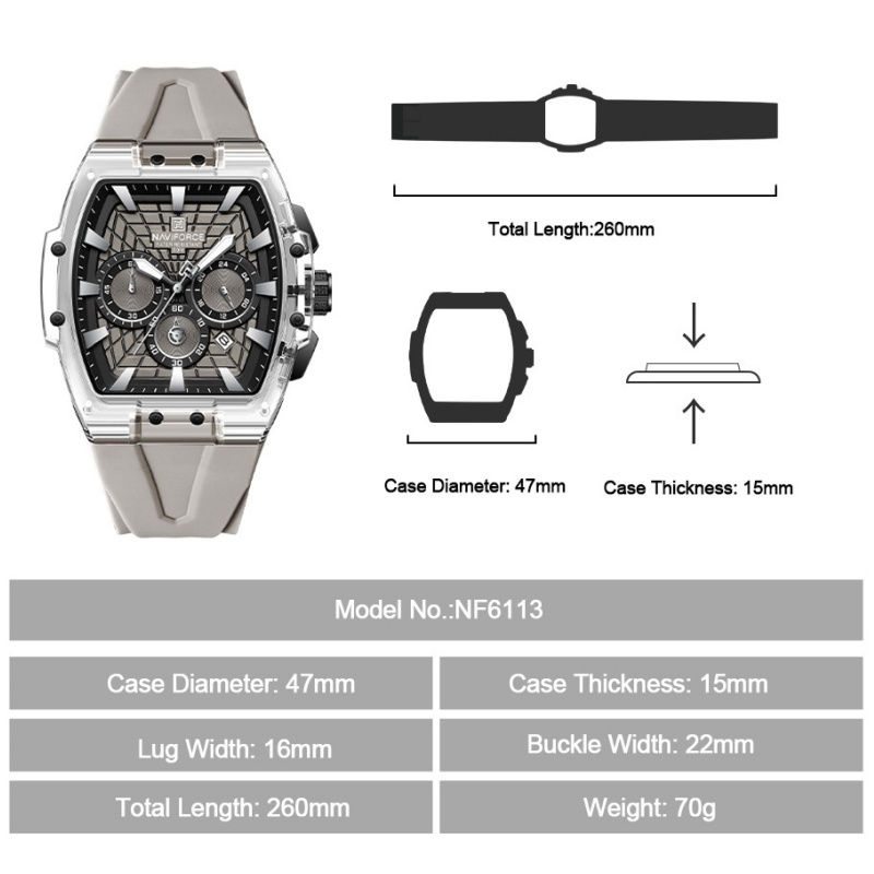 NF6113 NAVIFORCE Erkek Çok Fon - Minute Repeater Watch incelemesi ve fiyatı