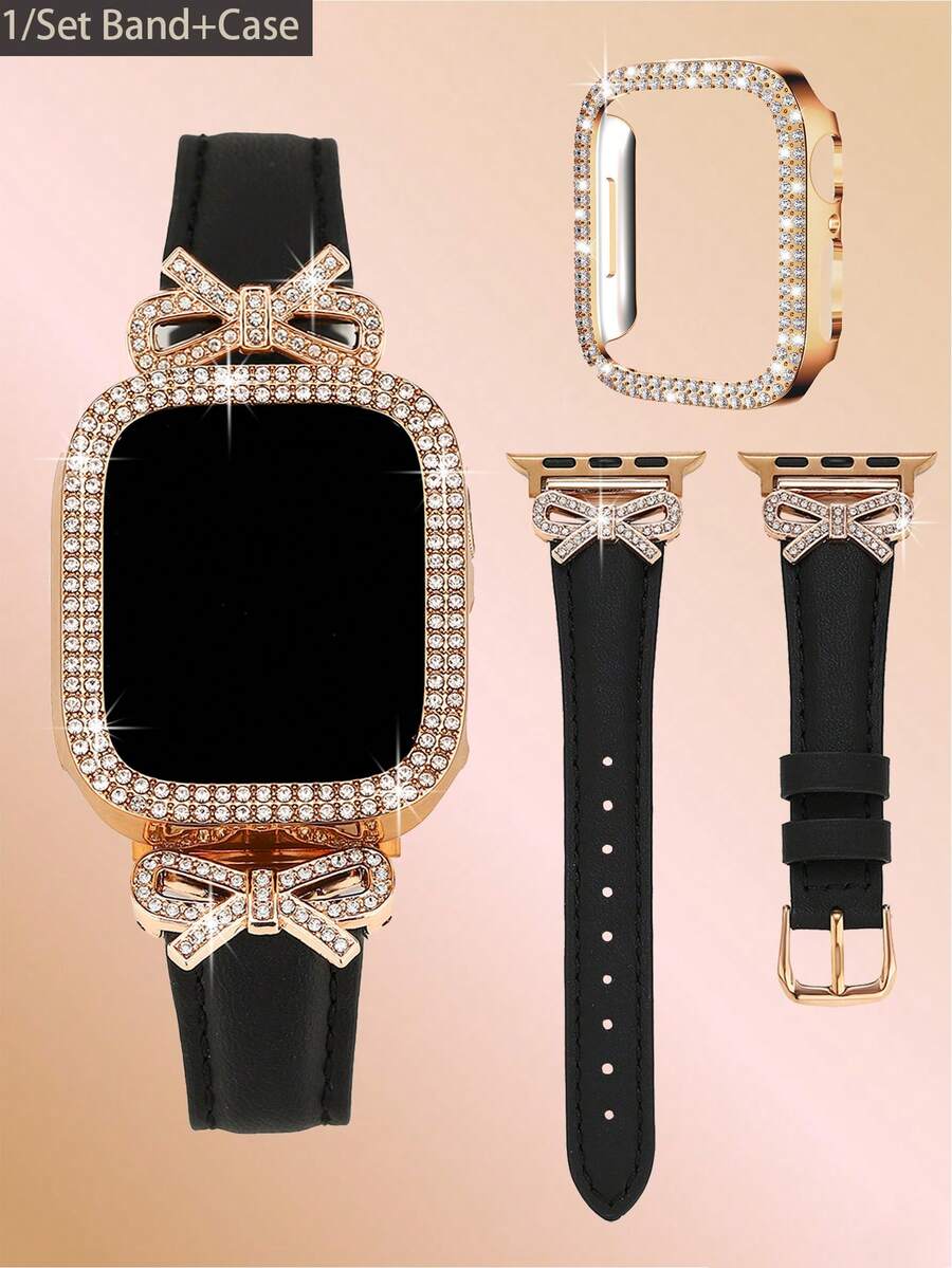 1/Set Lüks Gül Altın Elmaslı F - Luxury Watch Apple Bands incelemesi ve fiyatı
