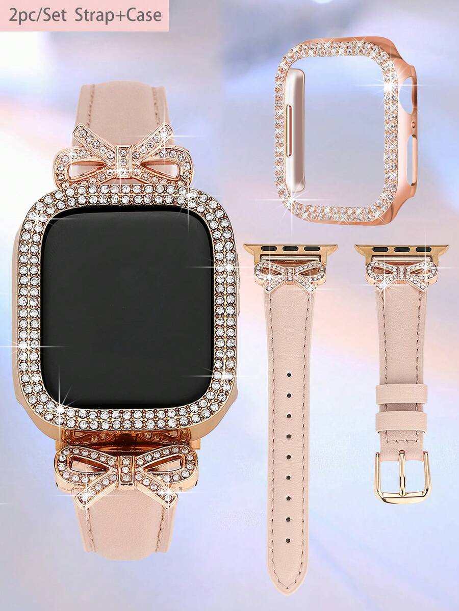 1/Set Lüks Gül Altın Elmaslı F - Luxury Watch Apple Bands incelemesi ve fiyatı