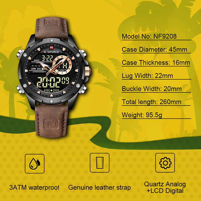 Yeni NAVIFORCE Erkek Saatler K - Luxury Watch Low Price incelemesi ve fiyatı