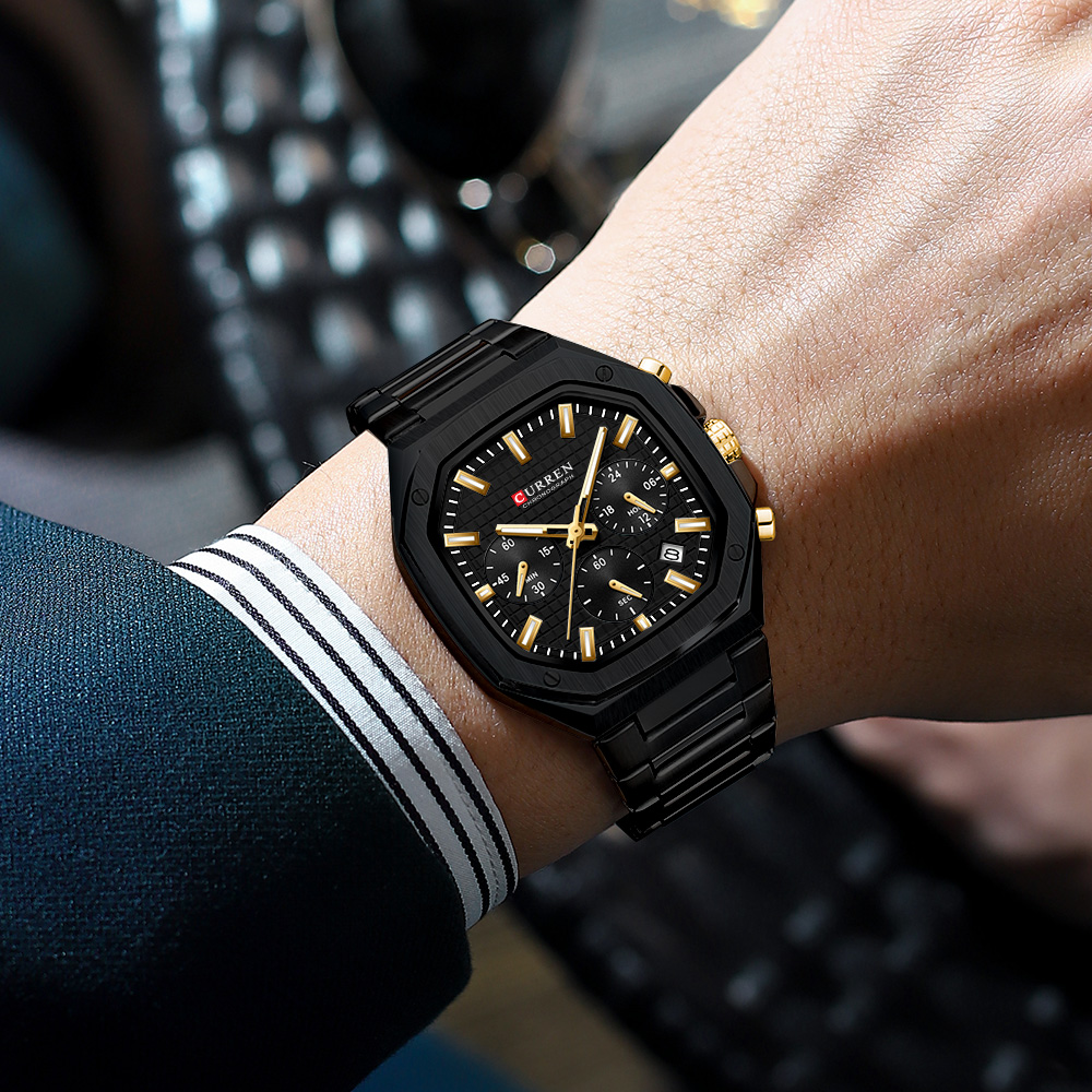 CURREN Lüks Kare Chrono İzle E - Luxury Watch Design incelemesi ve fiyatı