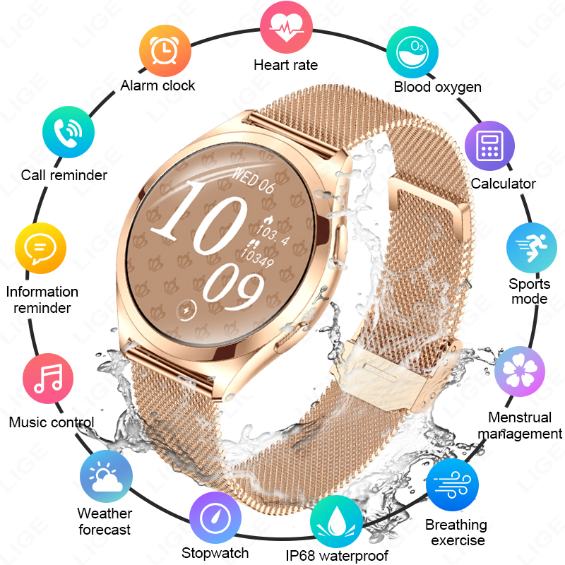 LIGE lüks akıllı saat kadın iç - Compass Watch Luxury incelemesi ve fiyatı