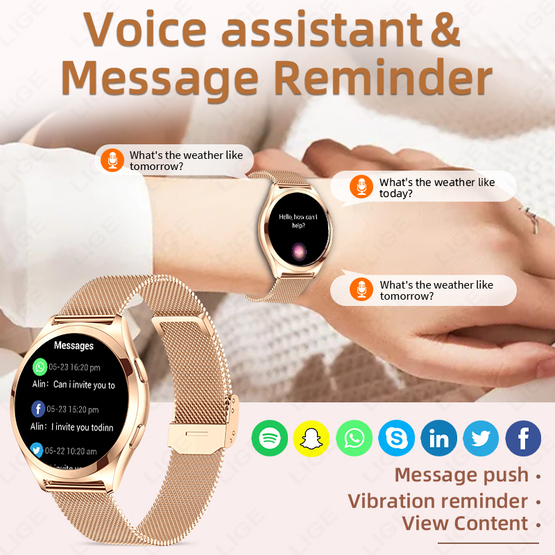 LIGE lüks akıllı saat kadın iç - Compass Watch Luxury incelemesi ve fiyatı