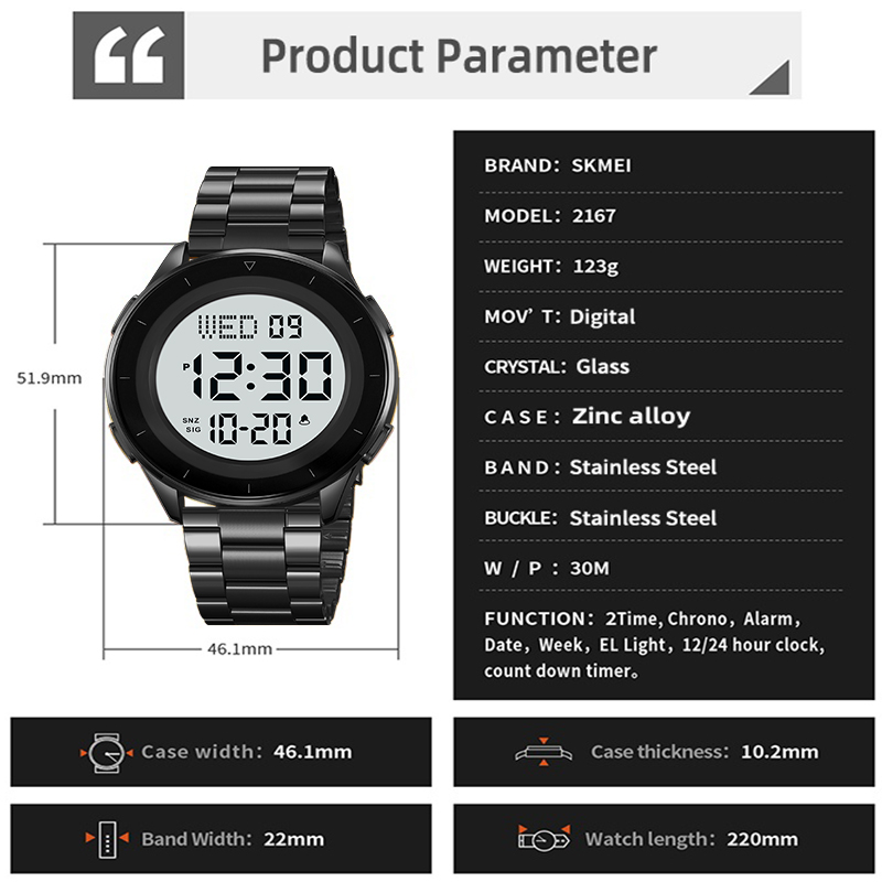Skmei İkili zaman dilimi LED d - Minute Repeater Watch incelemesi ve fiyatı