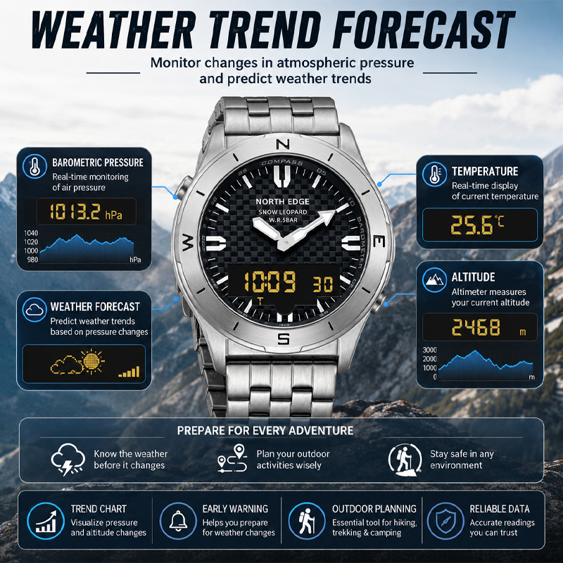 NORTH EDGE erkek spor dijital  - Compass Watch Luxury incelemesi ve fiyatı