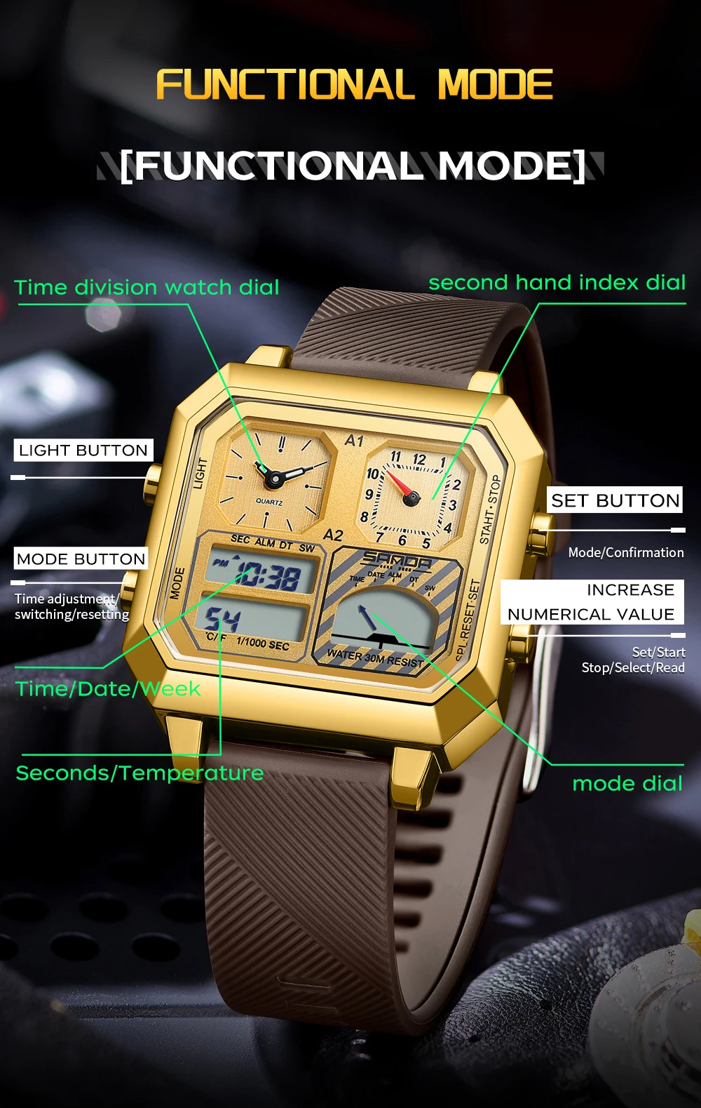 SANDA üst marka 6210 moda erke - Luxury Watch Shop incelemesi ve fiyatı